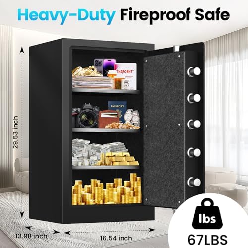 [2026 Upgraded]-35 Mins True Fireproof Safe-7.0 CuFt Large Heavy Duty Safe - Image 5