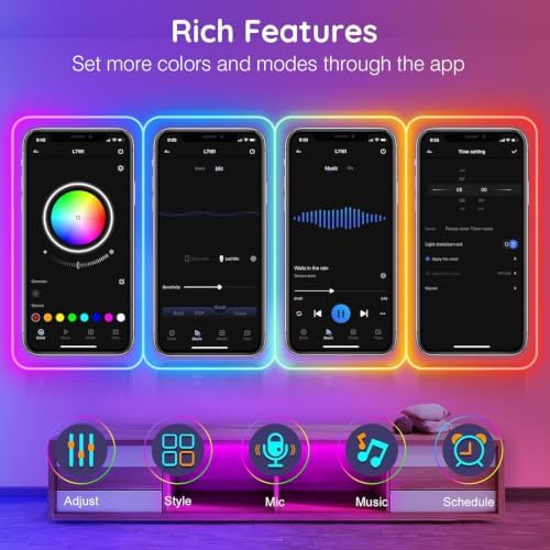 SINLEY Led Neon Rope Light 200FT,Control with App/Remote,Flexible Led Rope Lights,Multiple Modes,IP68 Outdoor RGB Neon Lights Waterproof,Music Sync Gaming Led Strip Lights for Bedroom Indoor - Image 7