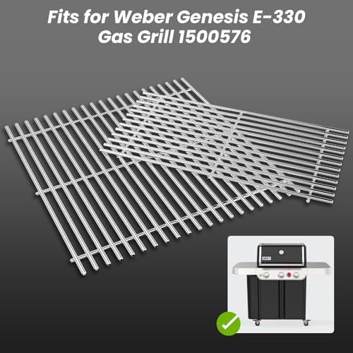 Uniflasy Stainless Steel Grill Grates for Weber Genesis II/LX 300, 2-Pc Set - Image 2