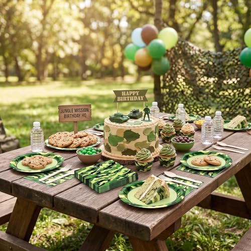 40PCS Hunting Camo Party Decorations Camo Paper Plates and Napkins - Image 5