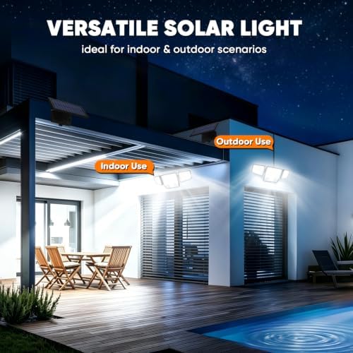 MDCMDCM Split Solar Lights Outdoor Waterproof with Dual Motion Sensors - 15.7ft Cable 3000LM Solar Security Light for Garden Patio Pathway Fence, IP65 Waterproof Solar Flood Lights for Outside - Image 6
