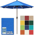 EliteShade USA 10-Year-Non-Fading 10ft Market Patio Umbrella, Commercial Grade Table Sun Umbrella with 80 Solar LED Lights, Crank Open, Windproof & UPF 50+ UV Protection for Garden, Deck, Pool, Backyard, Royal Blue by EliteShade