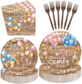 96Pcs Bear Gender Reveal Decoration for Baby, Serves 24 by Greencian