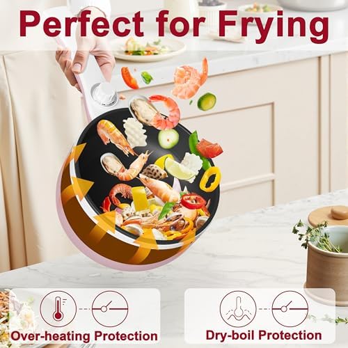 Dezin Electric Pot with Steamer, 1.5L Non-Stick Portable Hot Pot Electric - Image 6