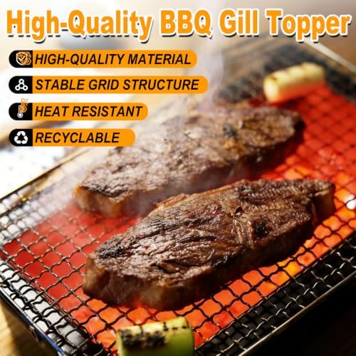 Grill Topper,5 PCS BBQ Grill Mesh Mat,14×10 Inch Mesh Baking Tray,Baking Rack Replacement Pad for Outdoor Barbecue, Camping & Picnics - Image 3
