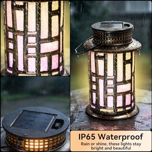 SRNPMIU Solar Lanterns Outdoor, Solar Lights Outdoor Decor Waterproof - Image 5