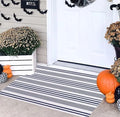 Blue and White Striped Outdoor Rug 24"x35"Washable Door Mat Outdoor by BUAGETUP