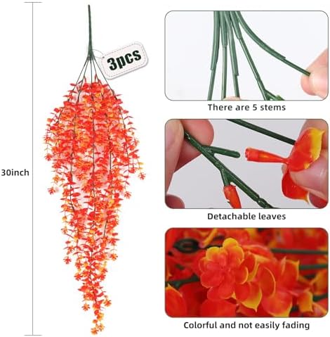RECUTMS Artificial Hanging Plants Fall Faux Eucalyptus Fake Draping Vines - Image 2