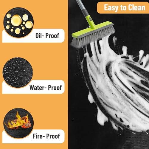 UNCO- Under Grill Mats for Outdoor Grill, 60" x 36", Black Double-Sided, Fireproof, Reusable, Portable, 3 Layers, Waterproof & Easy to Clean, Grill Matt for Outdoor Grill Deck Protector - Image 5