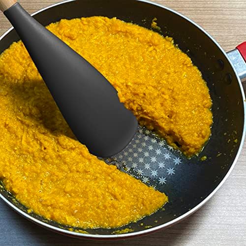 Vovoly Cooking Spoon, Nonstick Silicone Spatula Spoon, Black,11" - Image 6