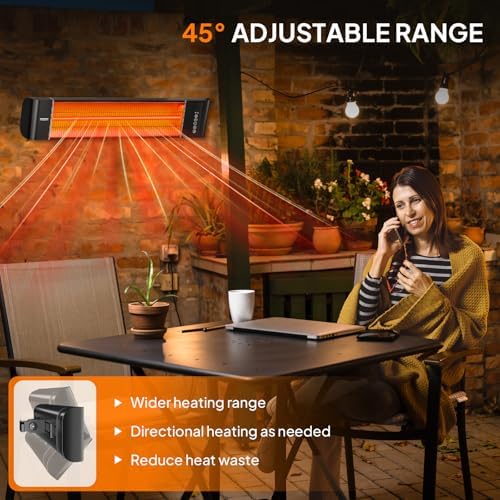 ROVSUN 1500W Outdoor Electric Heater Patio, Wall-mounted Heater - Image 5