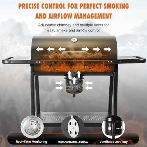 Realcook BBQ Barrel Charcoal Grill: Spacious Premium Outdoor Barbecue Grill - Image 7