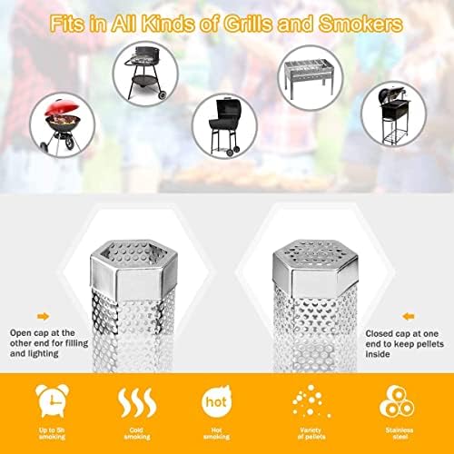Pellet Smoker Tube, 1 Pack 12'' Smoker Tube with Brush, Premium Stainless Steel, 5 Hours of Billowing Smoke Tube Smoker for All Grill, Smoker, Cold/Hot Smoking - Image 4