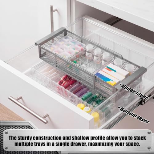 LemonRoad 1 Pcs Expandable Drawer Organizer Metal, Silver - Image 4