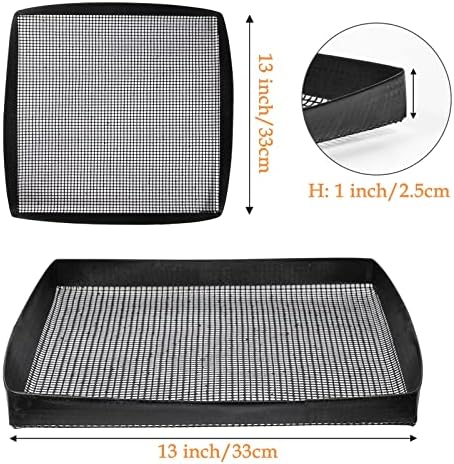 Kamehame Grill Basket Pack of 2 Non-stick Mesh Tray for Grilling & Baking, Black Heat-Resistant Grilling Mats for Outdoor Barbecue, Crispy Basket, Meat Vegetable Grill Mesh - Image 4