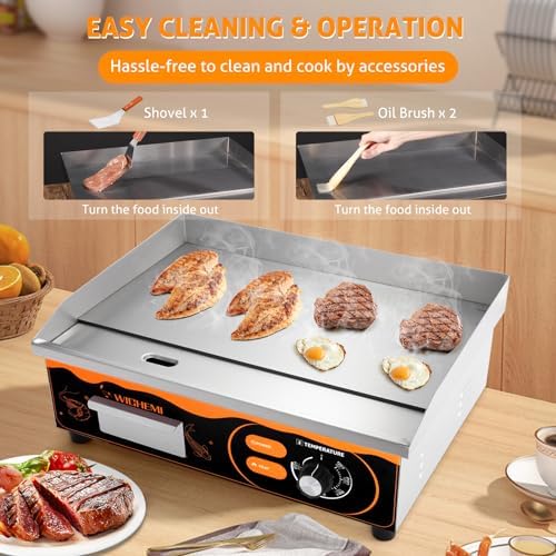 WICHEMI Electric Grill Commercial Griddle Flat Top Grill Teppanyaki Grill - Image 5