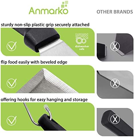 Metal Spatula Set of 6 - Griddle Accessories kit - Grill Flat Spatula Pancake Flipper Hamburger Turner - Metal Utensil Great for BBQ Grill Flat Top Cast Iron Griddle - Commercial Grade - Image 3