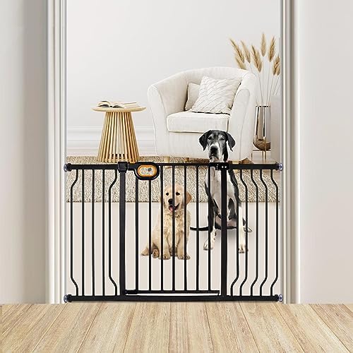 owlie 29-52 Inch Wide Baby Gate with Door for Stairs Doorways - Image 2