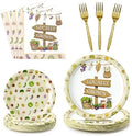 96Pcs Locally Grown Baby Shower Farmers Market Farmhouse Fruit Party Plates Supplies - Party Tableware Decorations Disposable Paper Plates Napkins Forks for Birthday Gender Reveal, Serves 24 by G1ngtar