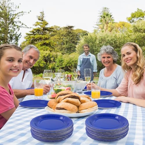 Breroa 72 Pcs Blue Paper Plates 7 Inch Bulk Blue Plates Disposable - Image 5