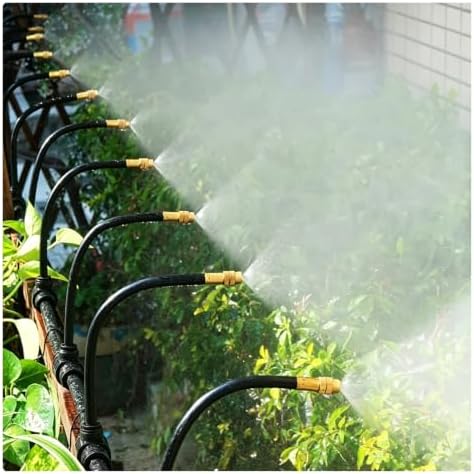 High Pressure Patio Mist Cooling System - Efficient Drip Irrigation Kits for Outdoor Cooling, Garden Use, and Summer Comfort by Unknown