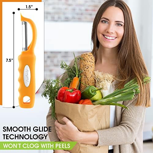 Spring Chef Swivel Potato Peeler with Soft Grip Handle, Set of 2, Mango - Image 4
