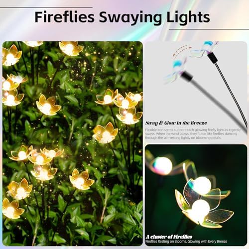 Solar Lights Outdoor, Solar Firefly Swaying Garden Decor Light (24LED) - Image 2