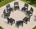 KINGYES Outdoor Armless Dining Chairs Set of 8,HDPE Patio Chairs,Black by KINGYES