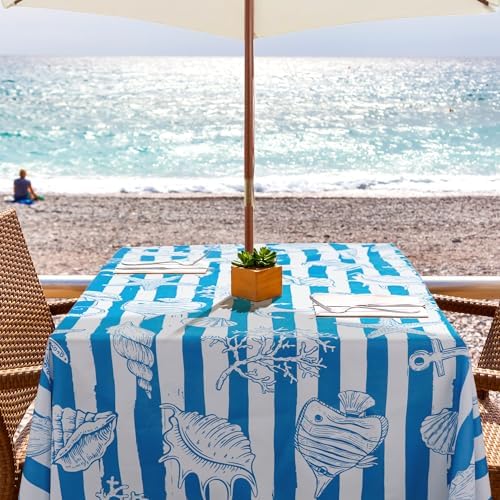 Outdoor Tablecloth with Umbrella Hole Umbrella Tablecloth Patio Tablecloths with Zipper for Courtyards, Terraces, and Beaches 60 x 84 in - Image 2