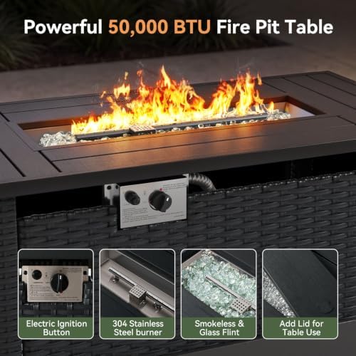 Aoxun Patio Furniture Set, Aluminum Outdoor Furniture with Fire Pit Table - Image 7