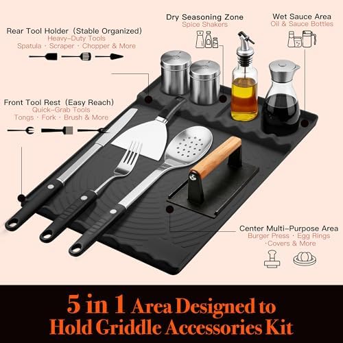 Silicone Grill Mat for Blackstone Griddle Accessories (Black) - Image 3