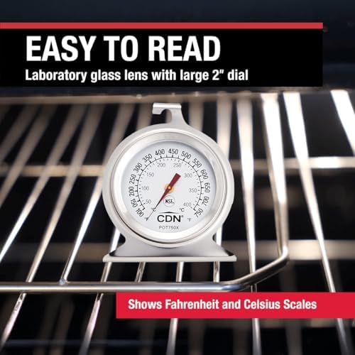 CDN High Heat Oven Thermometer | ProAccurate® | NSF Certified | 100-750°F Range | For Broiling, Roasting, High-Temp Cooking | Lab Glass Lens | POT750X - Image 3