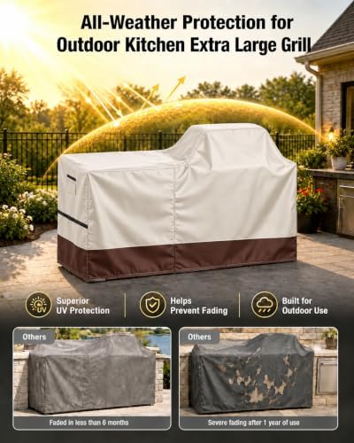 110 Inch Island Grill Cover - Extra Large Outdoor BBQ Island - 600D - Image 3