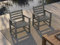 Patio Dining Chairs Set of 2, All-Weather HDPE Outdoor Dining Chair with High Back, Stackable Heavy Duty 400 lbs Lawn Armchair for Backyard Deck Porch Table, Gray by PatioKingdom