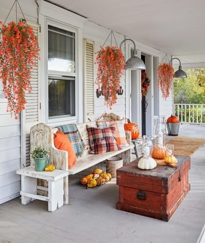 RECUTMS Fall Artificial Hanging Plants Fake Fall Flowers Faux Autumn Vines - Image 3