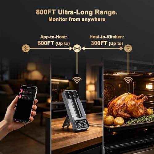 Wireless Meat Thermometer Digital, 800FT Bluetooth Food Thermometer - Image 3