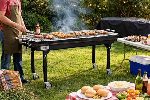 Backyard Pro CHAR60 60" Heavy-Duty Steel Charcoal Grill with Removable Legs and Cover - Image 2
