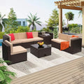 KROFEM 8 Piece Patio Furniture Set, Outdoor Modular Conversation Set by KROFEM