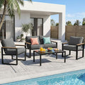 NATURAL EXPRESSIONS 4 Pieces Patio Furniture Sets, Modern Metal Patio Set by NaturalExpressions