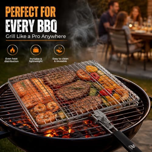 BBQ Grill Basket for Outdoor Grill, Deep Interior & Heat Resistant Handle - Image 6