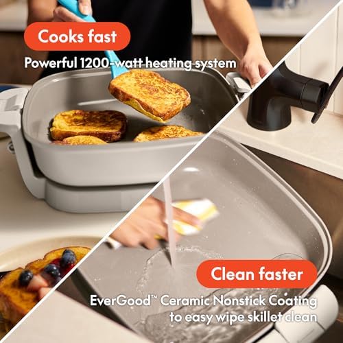 bella Fits-Anywhere™ SAUTE Make & Take Skillet, Non-Toxic, Ceramic, Oatmilk - Image 4