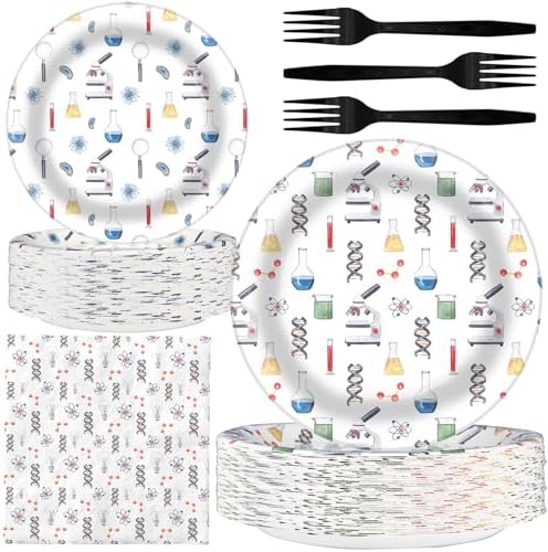 Science Party Decorations - Science Party Plates and Napkins for Kids Birthday Party, Serves 20 Guests by BonBeeDesign