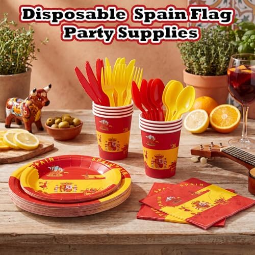 FoldTier 350 Pcs Spanish Flag Party Supplies Serves 50 - Image 2