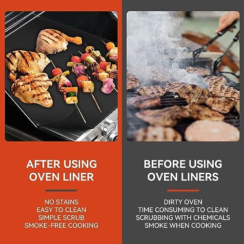 Oven Liners for Bottom of Electric Gas Oven - 3Pack Large Heavy Duty Oven Mat, Non-Stick Oven Floor Protector Liner, Reusable Heat Resistant Stovetop Air Fryer Grill Baking Mat Easy to Clean 23"x15.7" - Image 2