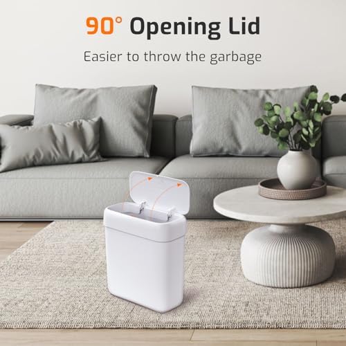 Small Bathroom Trash Can with Lid 3.2 Gallon Garbage Can with 20 Trash Bags - Image 6