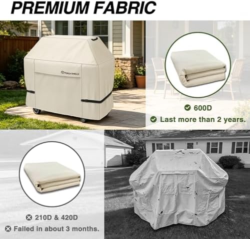 Porch Shield Waterproof Outdoor BBQ Grill Cover 56 inch, Light Tan - Image 5