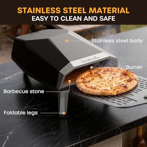 ECOWELL 12 inch Gas Pizza Oven Outdoor Propane, Portable Pizza Oven - Image 5