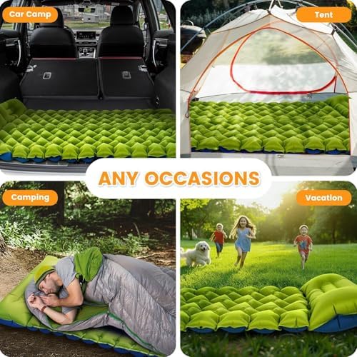 2 Pack 4-Inch Camping Sleeping Pads with Foot Pump and Pillow - Image 7