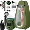 Portable Shower for Camping, 6000mAh Rechargeable Camp Shower Pump with Large Capacity Foldable Bucket, Filtered Shower Head, Outdoor Camping Shower Kit for Travel, Pet Bath, Car Washing by Unknown