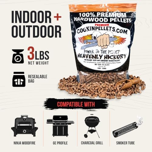CookinPellets Premium Hickory Hardwood BBQ Smoking Pellets, 3lb Bag, 3-Pack - Image 4